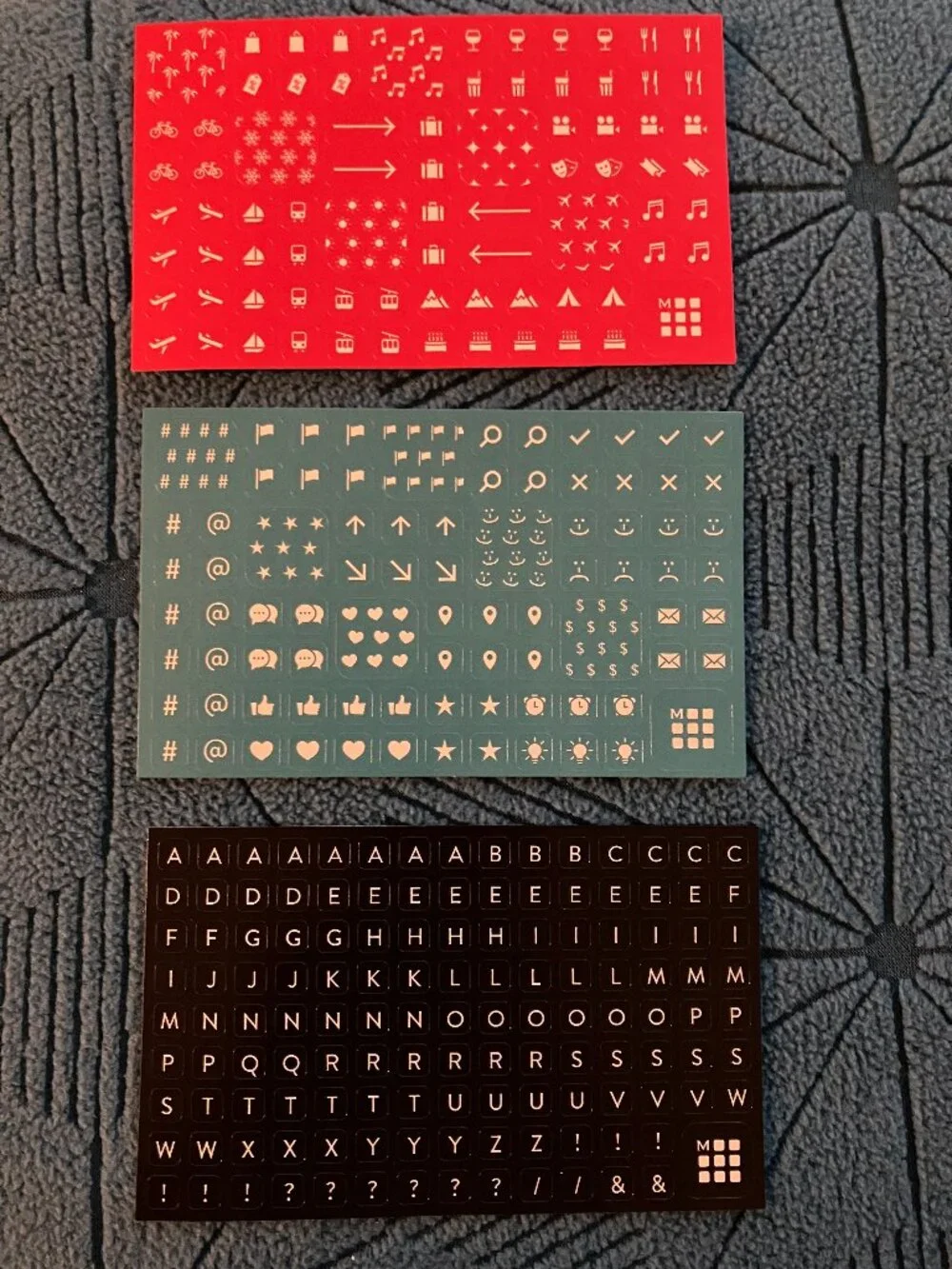 Moleskine Planner Calendar Stickers - Set of 3 - Red, Turquoise, Black - NEW